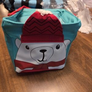 Kids Polar Bear Lunch Bag - Red and Blue